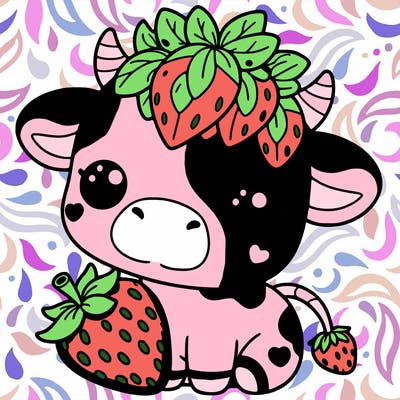 cute strawberry cow