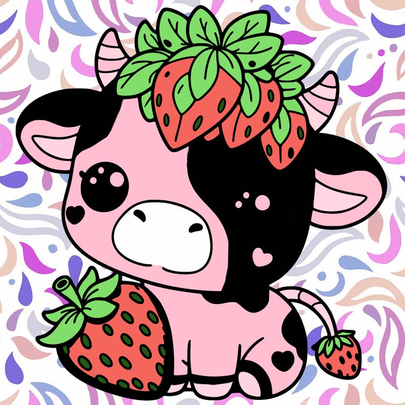 cute strawberry cow
