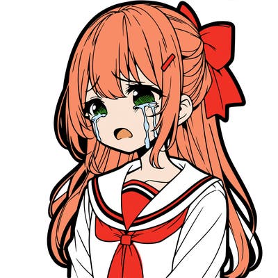anime girl crying