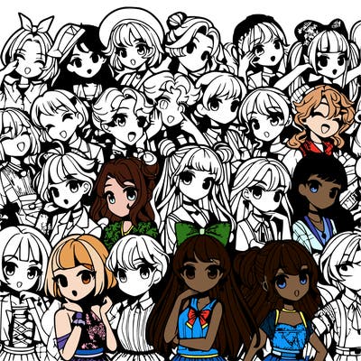 a lot of anime girls deferent