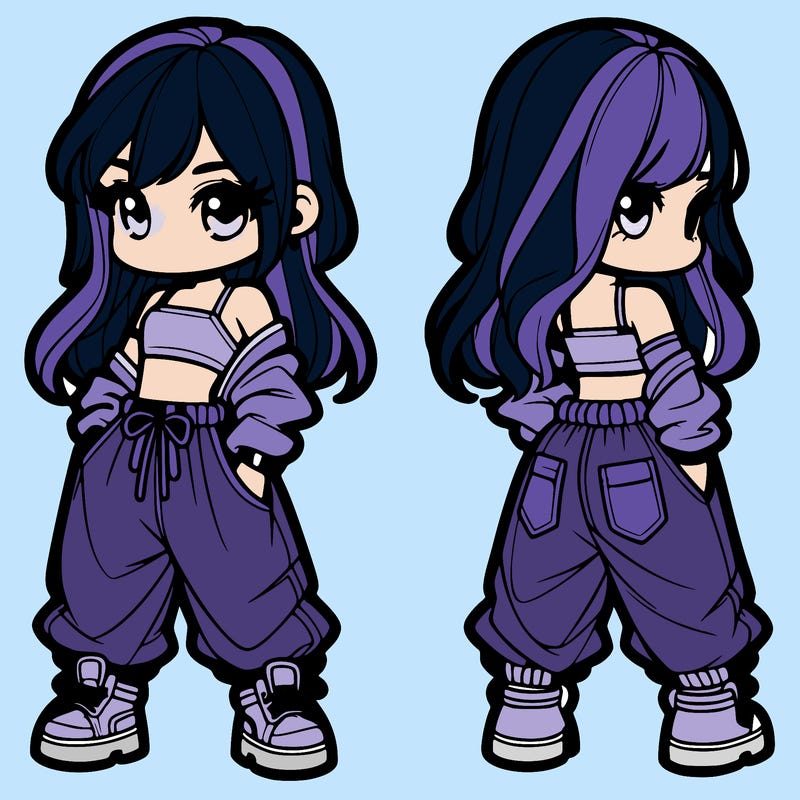 girl in crop top and baggy pants