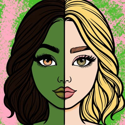 realistic girl split half