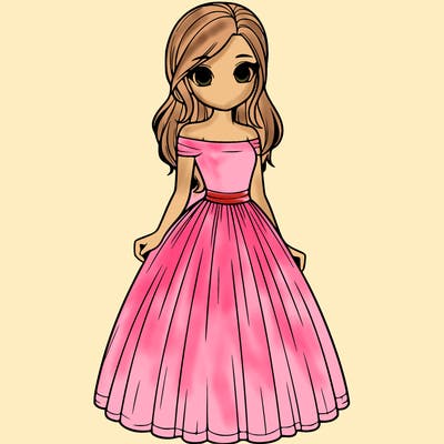 realistic girl in dress