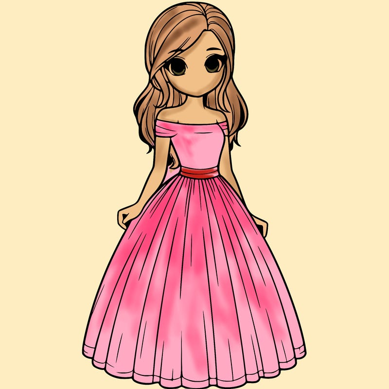 realistic girl in dress