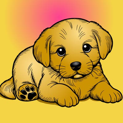 a cute realistic puppy