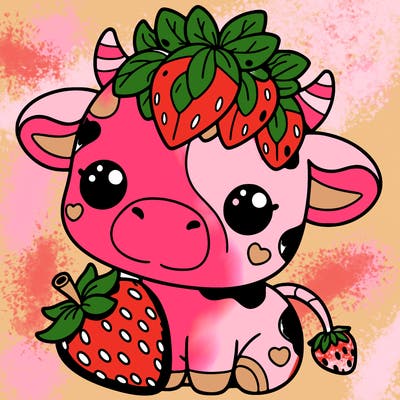 cute strawberry cow
