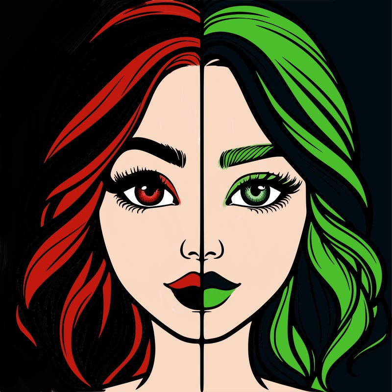 realistic girl split half