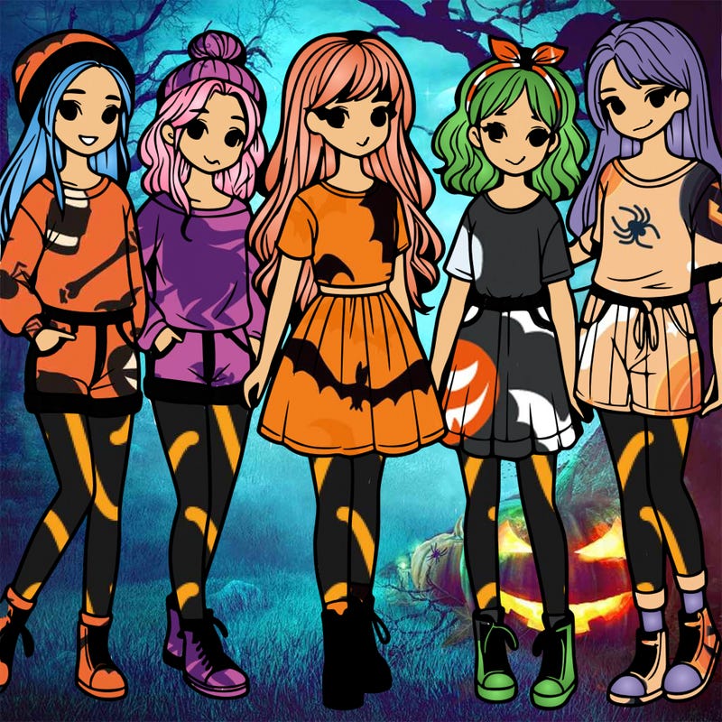 a group of five girls