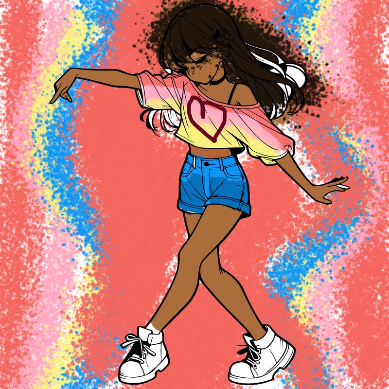 realistic girl danceing