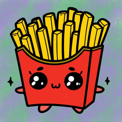 a cute. french fries