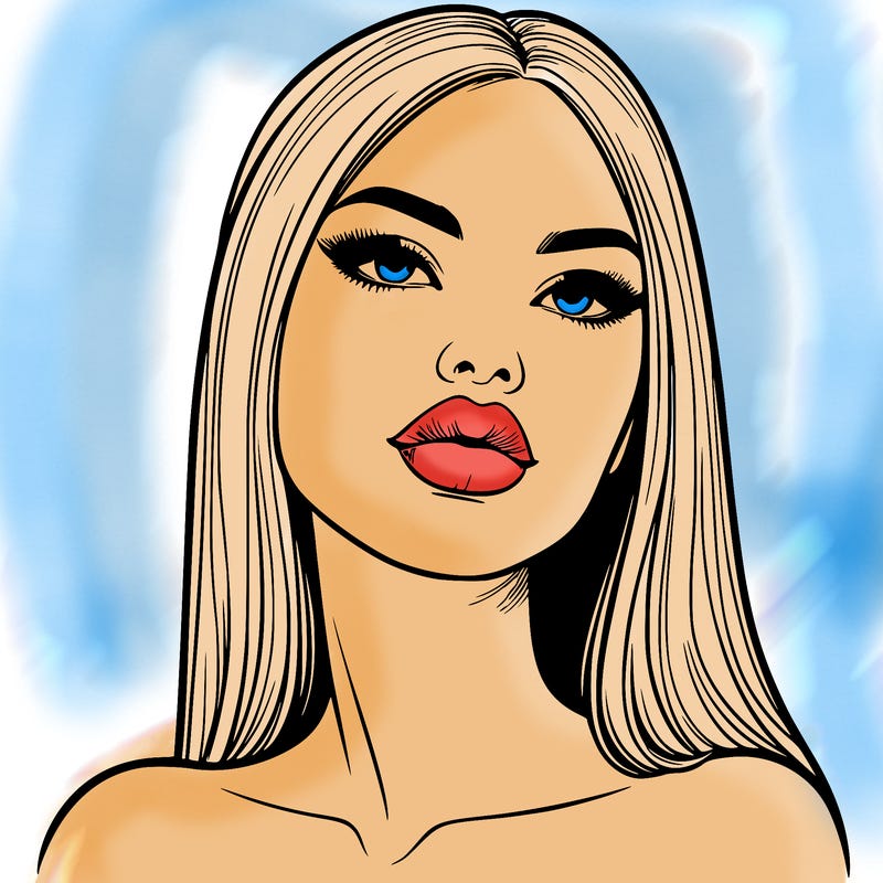 realistic woman with full lips