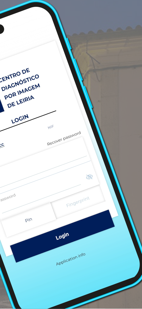 Page de connexion sécurisée de l'application mobile de diagnostic médical CEDILE montrant les options PIN et empreintes digitales