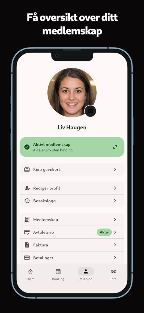 Adrenalin - Page de profil utilisateur dans l'application de fitness Adrenalin montrant les détails de l'abonnement actif et les paramètres du compte