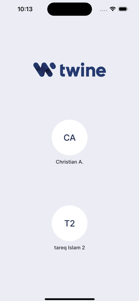Twine POS - User profile selection screen in the Twine POS mobile app.