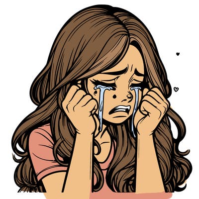 realistic girl crying