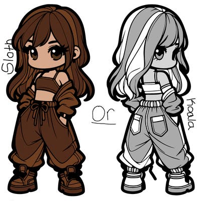 girl in crop top and baggy pants