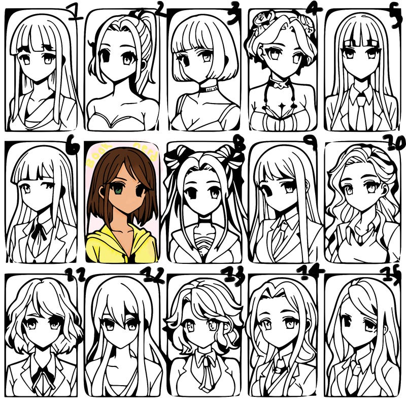 girls that look diffrent anime