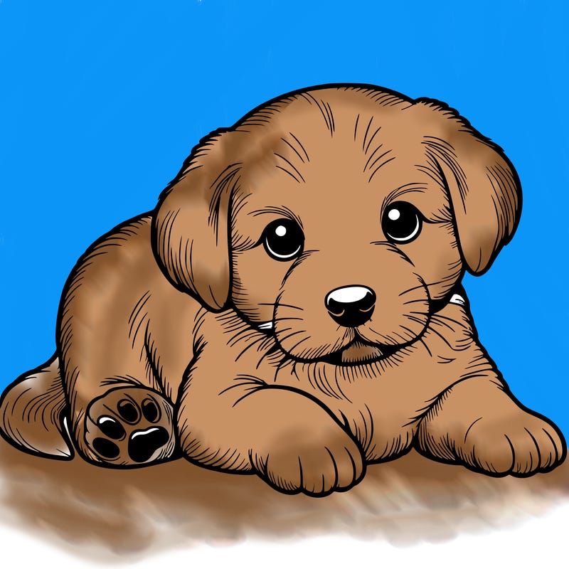 a cute realistic puppy