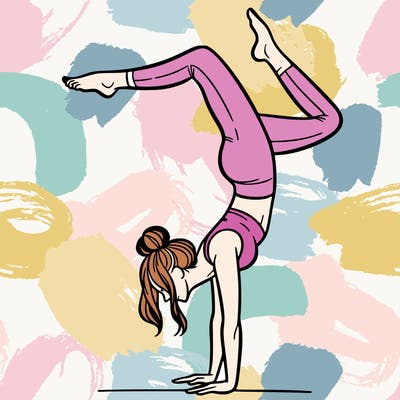 a woman doing a handstand