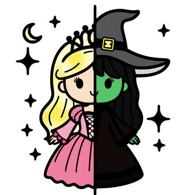 split princess and witch