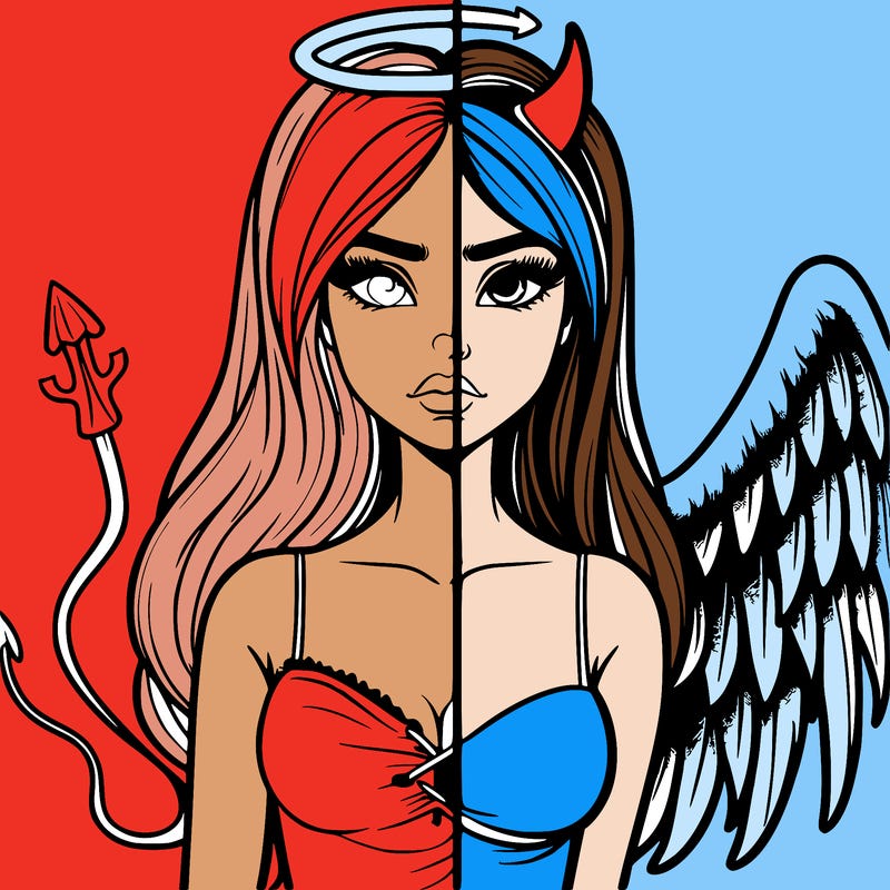 devil vs angel realistic girl