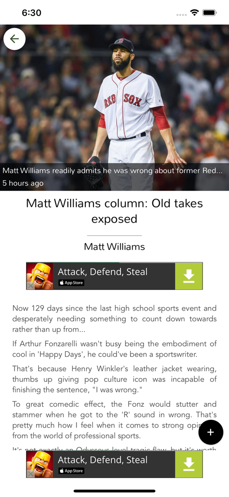 Gloucester Daily Times - A sports column by Matt Williams titled Old takes exposed in the Gloucester Daily Times app