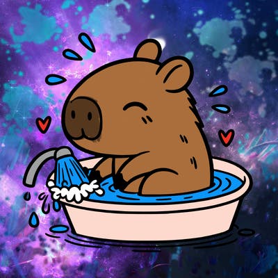 capybara taking a bath