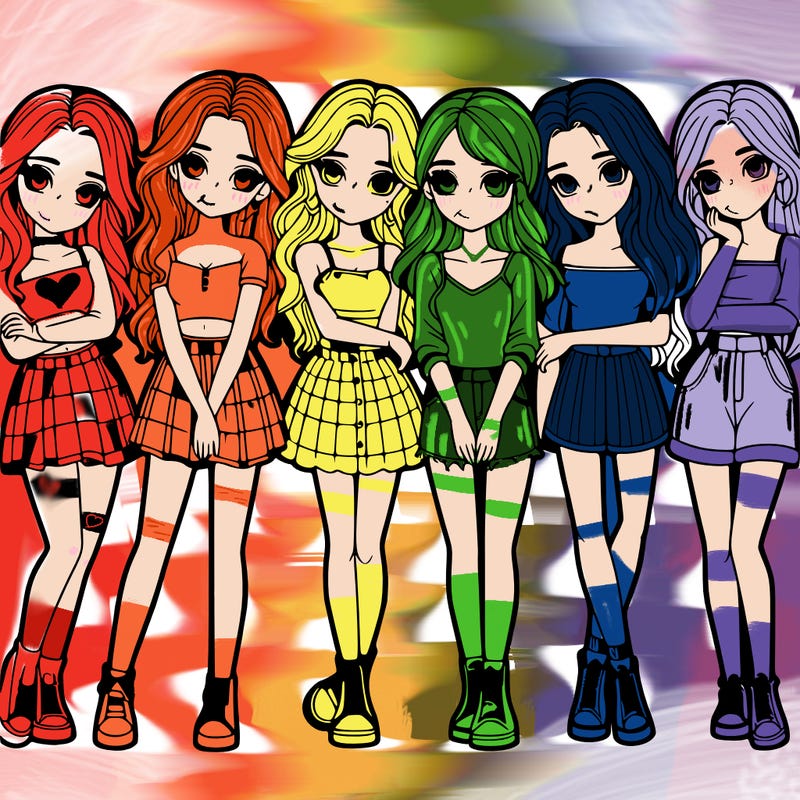 a group of girls realistic