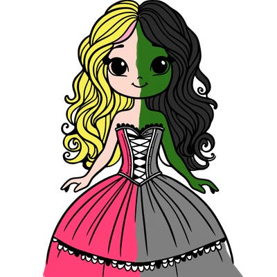 girl with fairytale corset dress