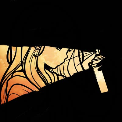 a realistic girl spray painting