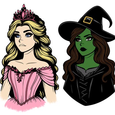 princess and witch realistic