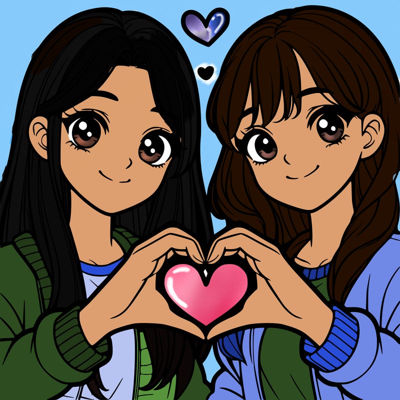 girls making heart with their hands