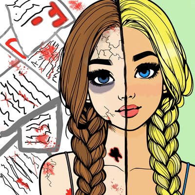 realistic girl with braids