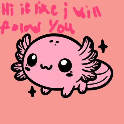 cute easy baby axolotl