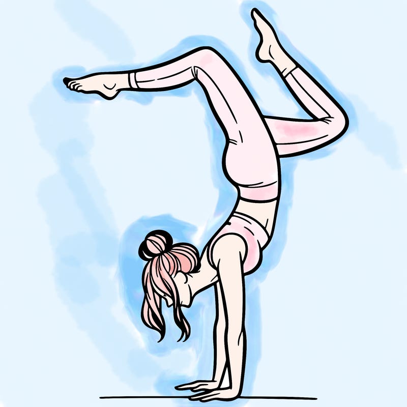 a woman doing a handstand