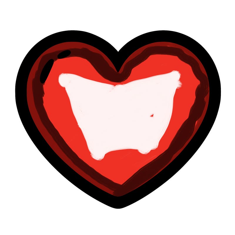 a blank heart