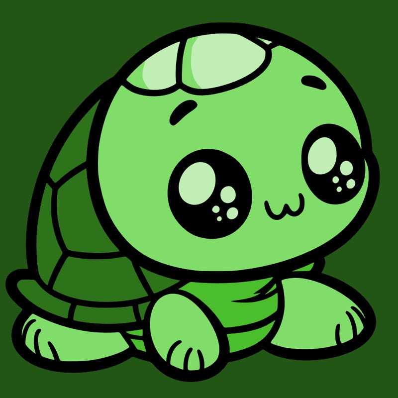 cute little animated turtle