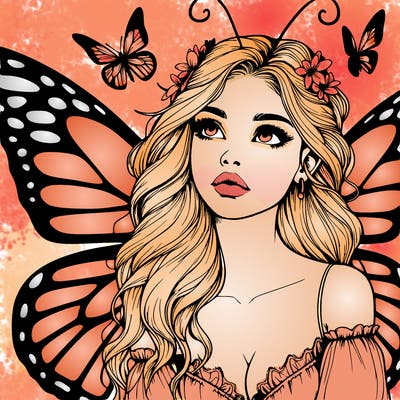 butterfly fairy realistic girl