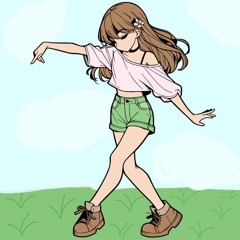 realistic girl danceing