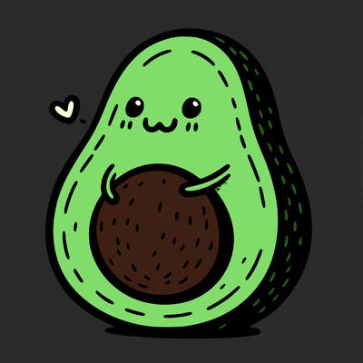 an avocado hugging an avocado