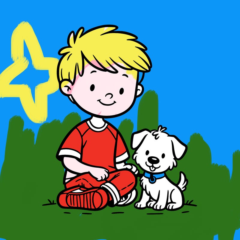 boy with a dog