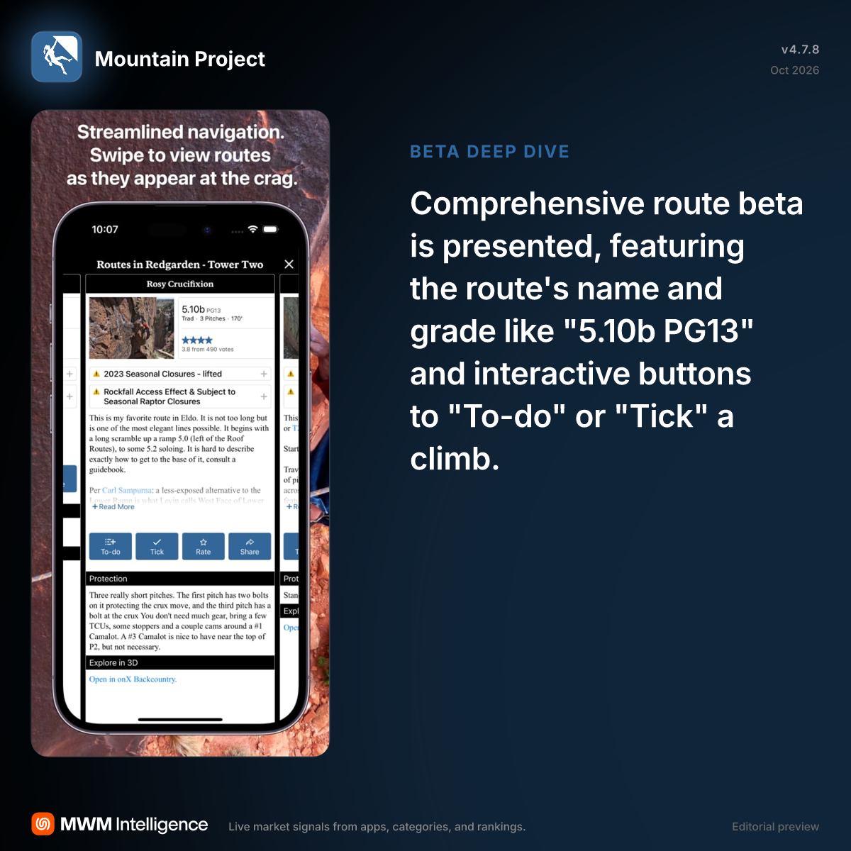 Mountain Project - Sports App | MWM