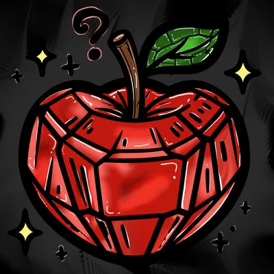 very shiny crystal apple