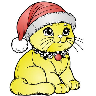 realistic christmas cat