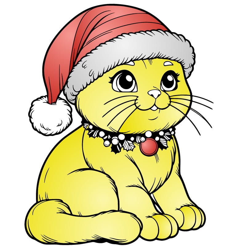 realistic christmas cat