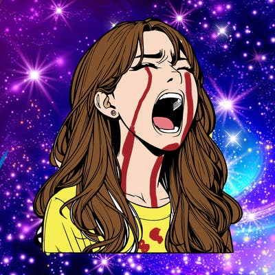 screaming realistic, girl