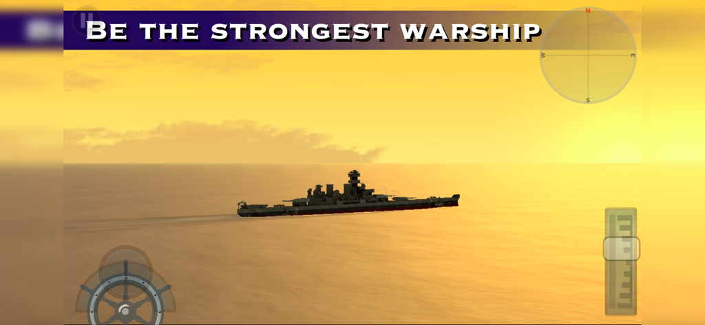 Warship Craft - A custom battleship sailing in open water during sunset in the Warship Craft game