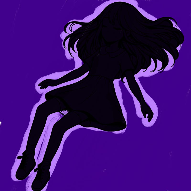 realistic girl floating