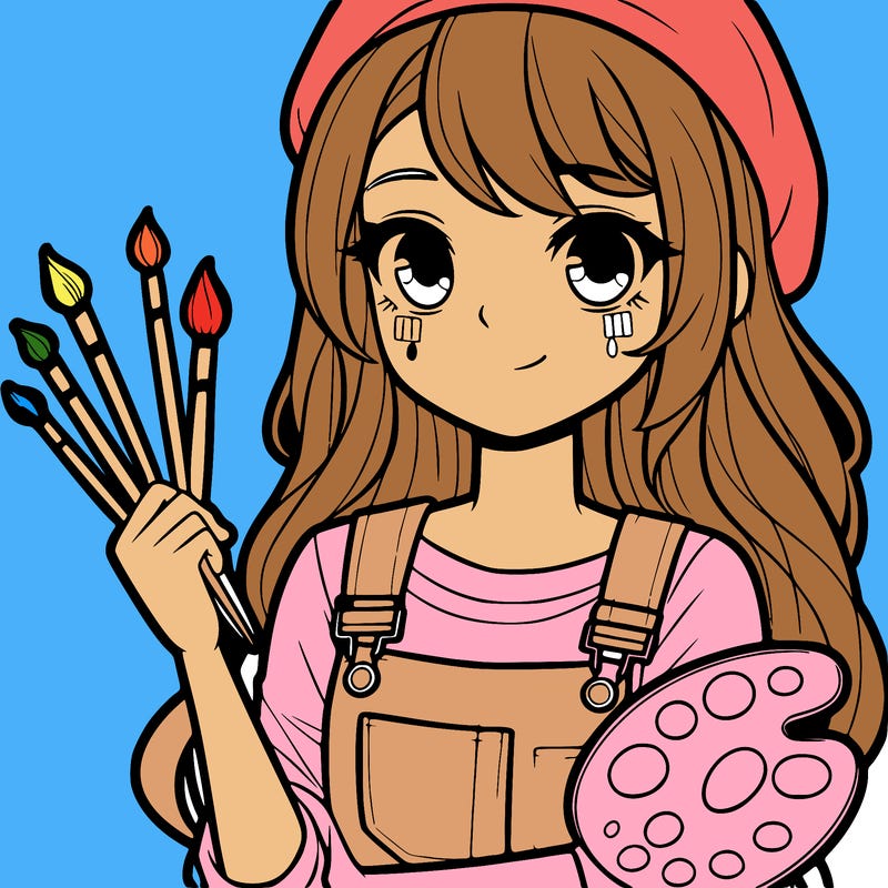 a teenage painter girl