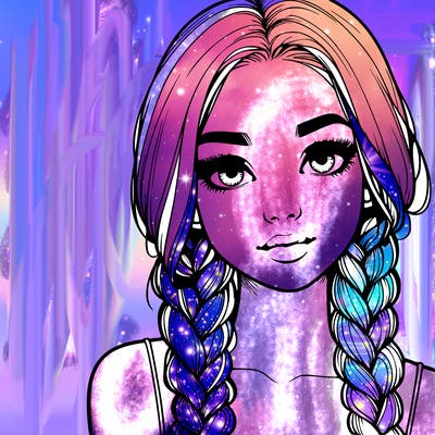 realistic girl with braids